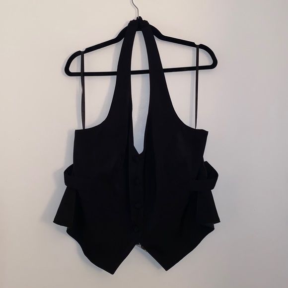 Vintage Lane Bryant Black Tuxedo Halter Vest - Picture 1 of 6